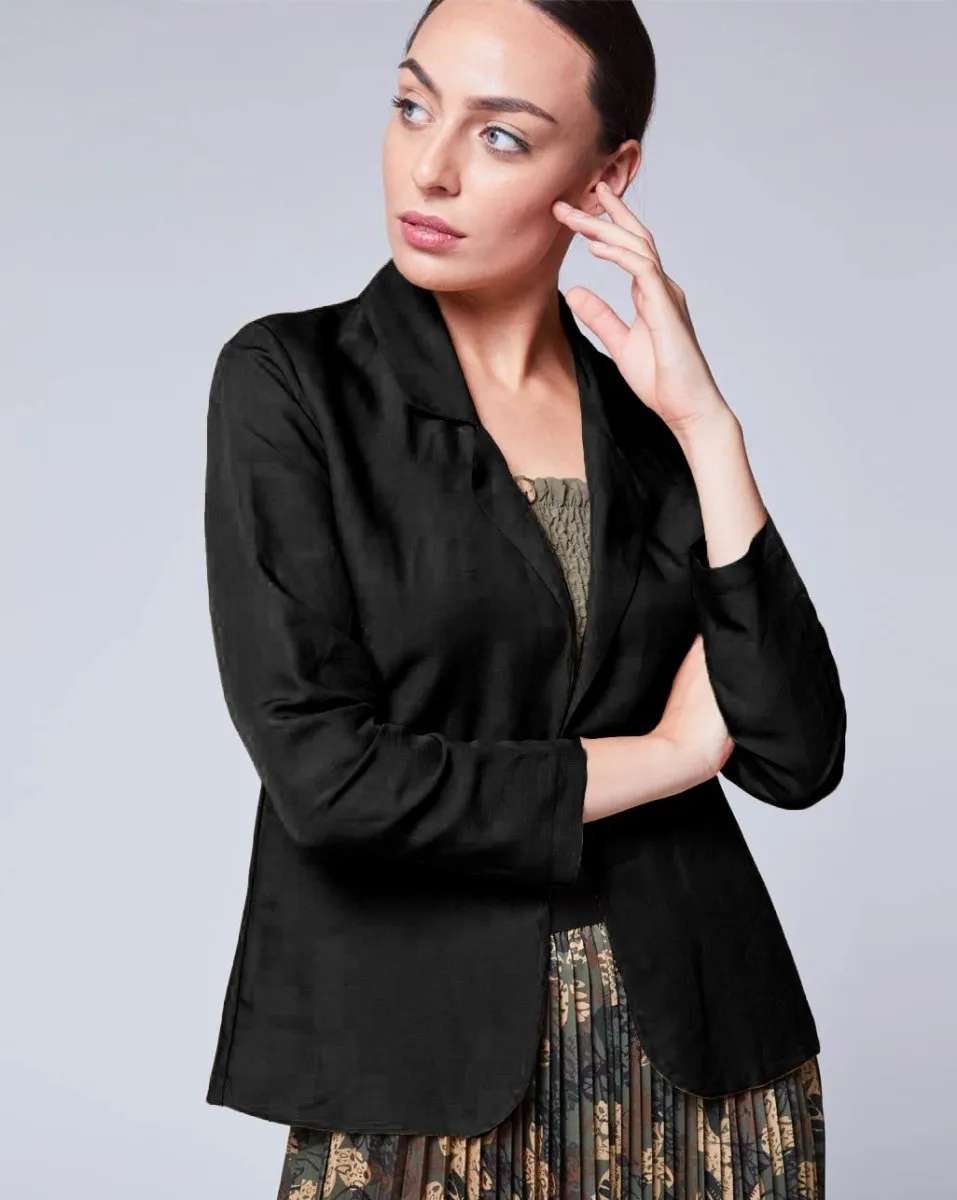 Linen Open Front Blazer