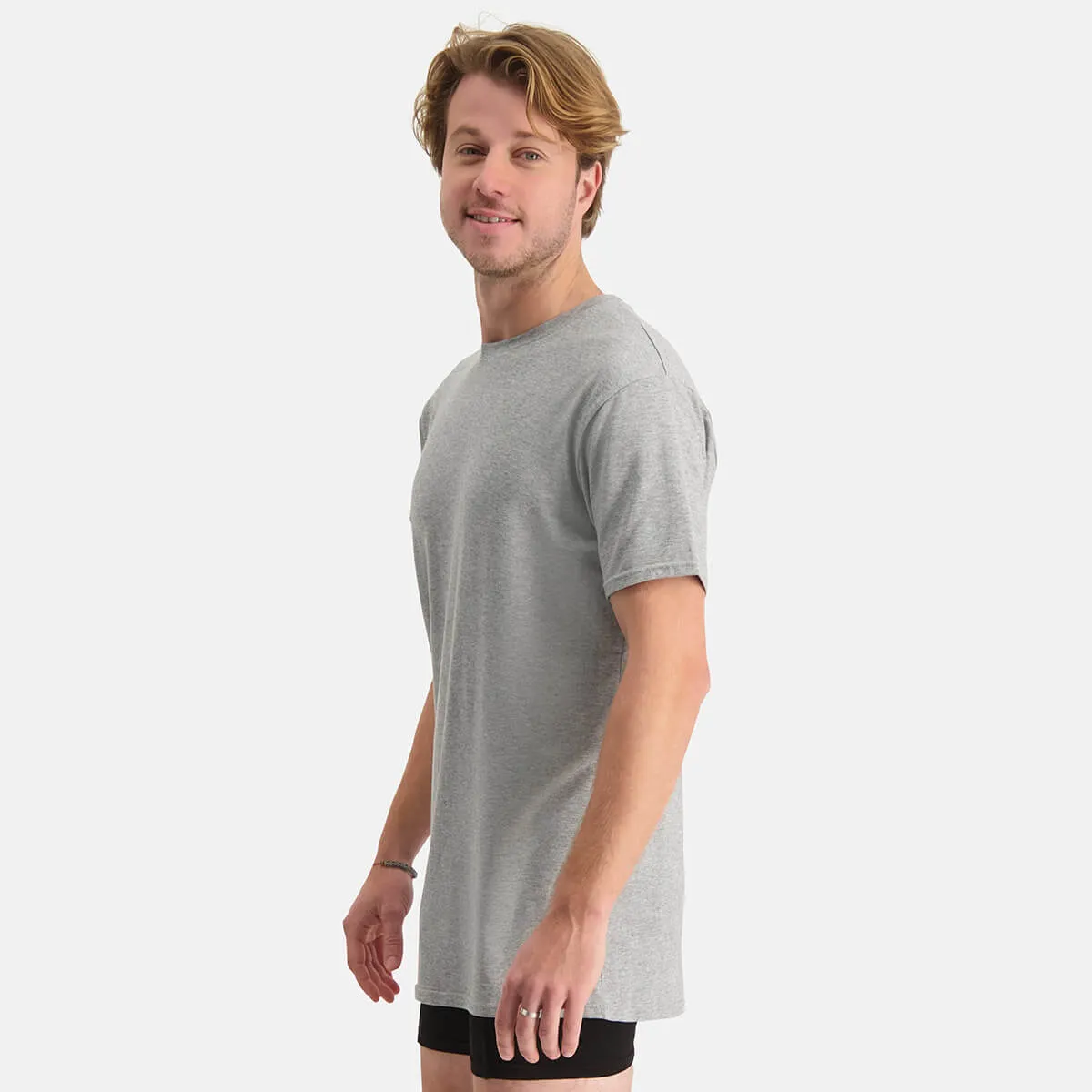 Long Fit T-Shirts Ruben ronde hals (2-pack) - Grey Melange
