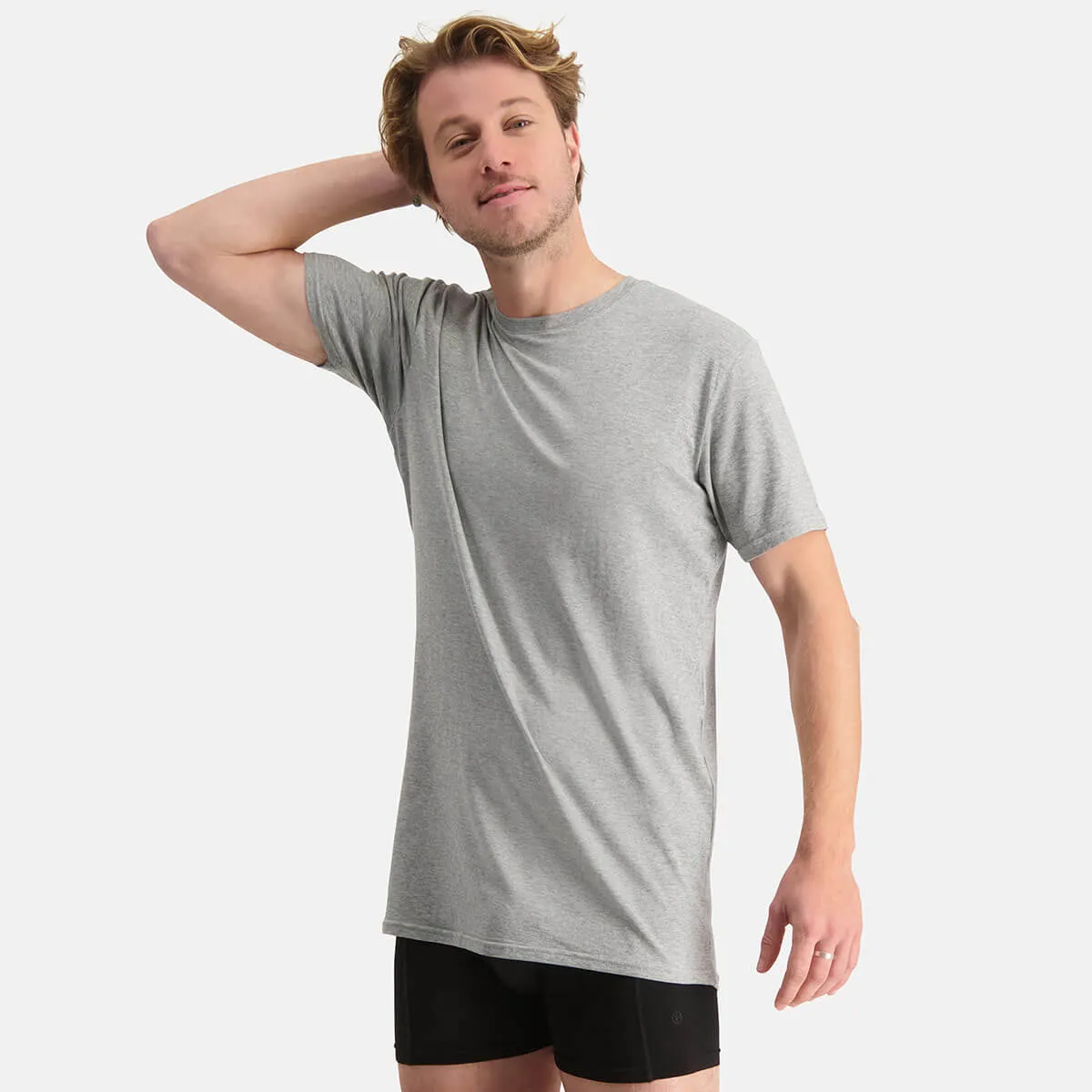 Long Fit T-Shirts Ruben ronde hals (2-pack) - Grey Melange