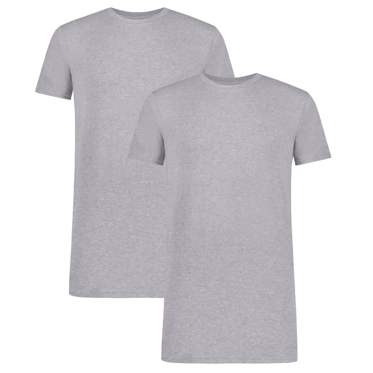 Long Fit T-Shirts Ruben ronde hals (2-pack) - Grey Melange