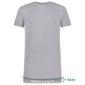 Long Fit T-Shirts Ruben ronde hals (2-pack) - Grey Melange