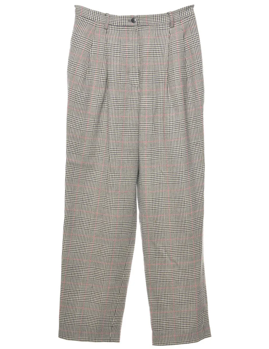 Lord and Taylor Grey Dogtooth Check Trousers - W29 L29