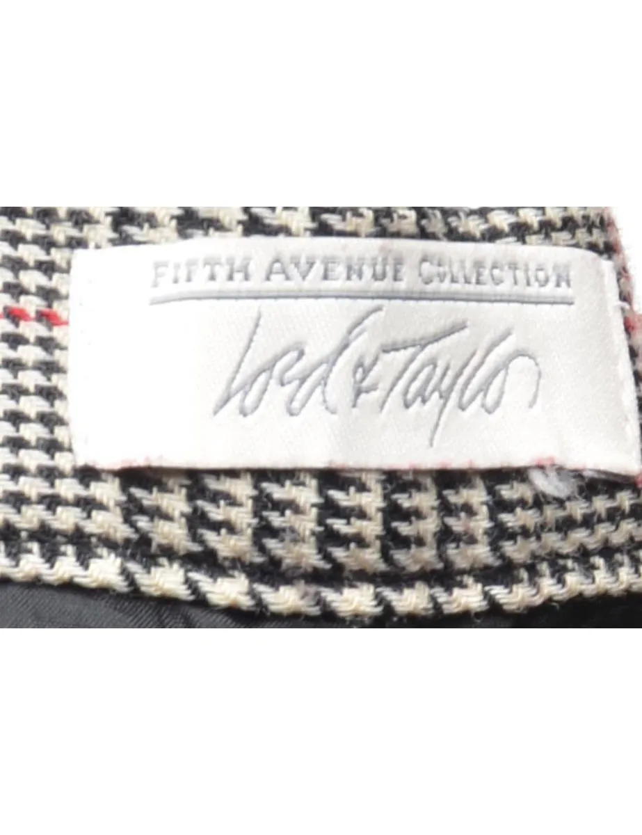 Lord and Taylor Grey Dogtooth Check Trousers - W29 L29