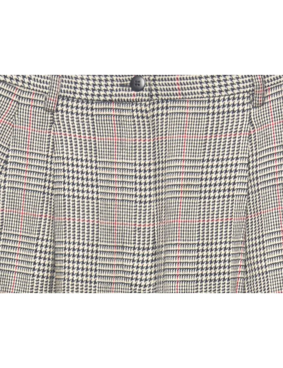 Lord and Taylor Grey Dogtooth Check Trousers - W29 L29