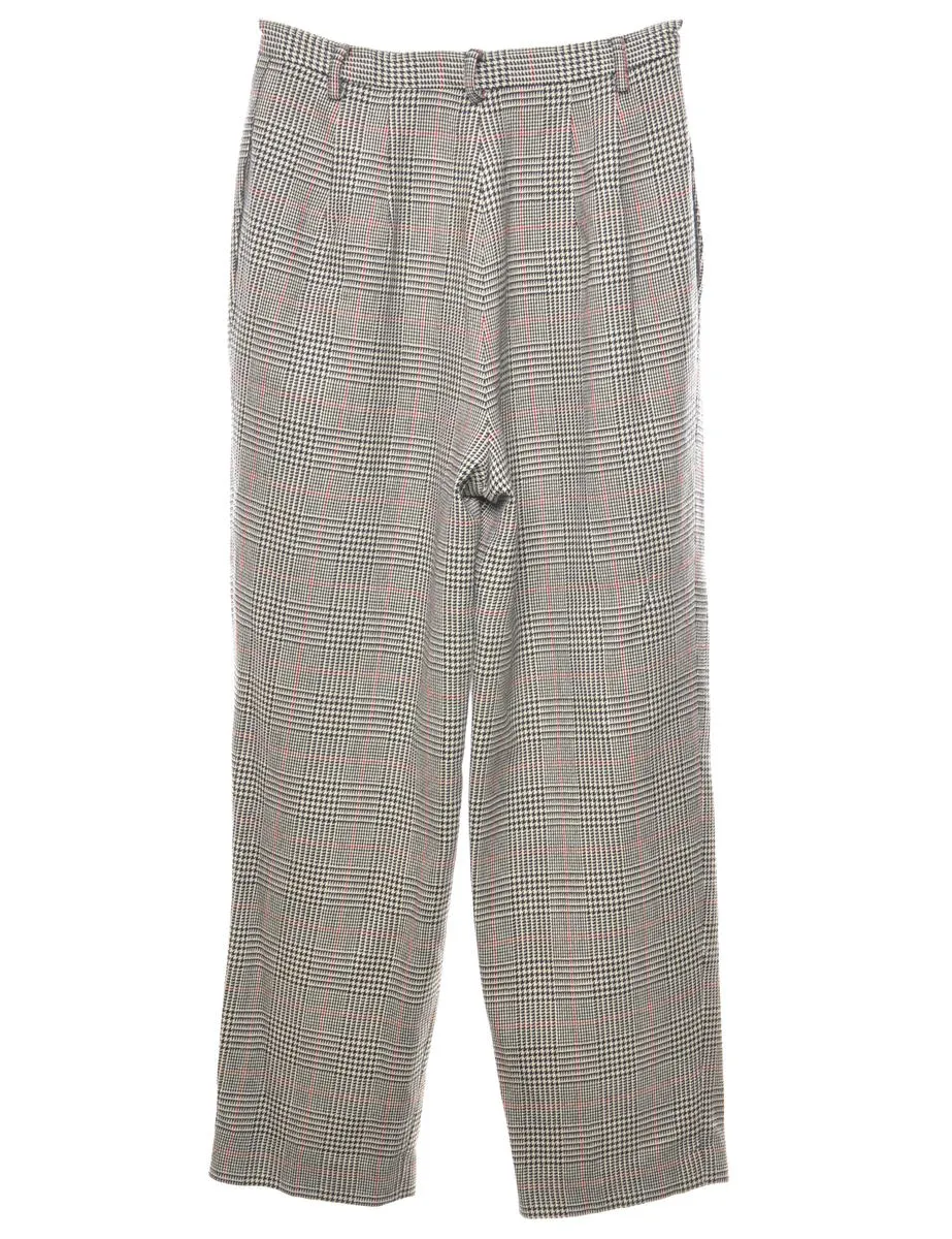 Lord and Taylor Grey Dogtooth Check Trousers - W29 L29