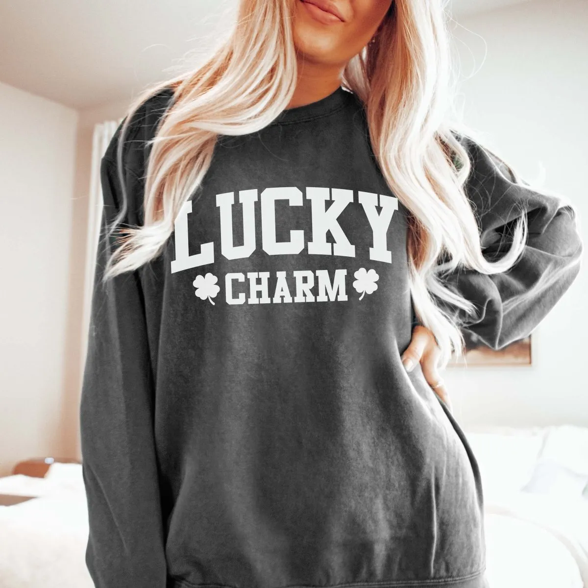 Lucky Charm Comfort Colors Wholesale Crew Sweatshirt