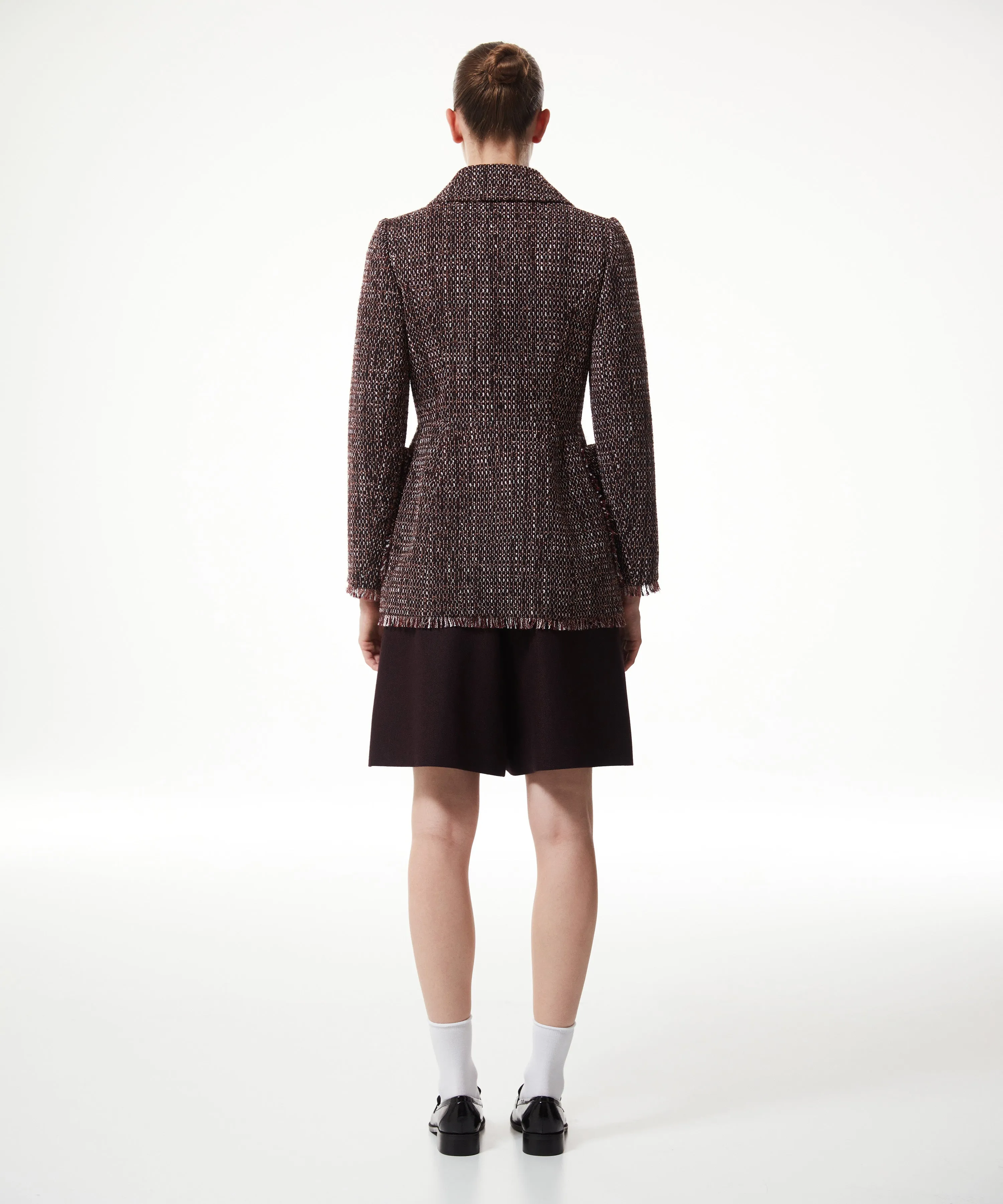 Machka Tweed Tassel Striped Blazer Bordoux