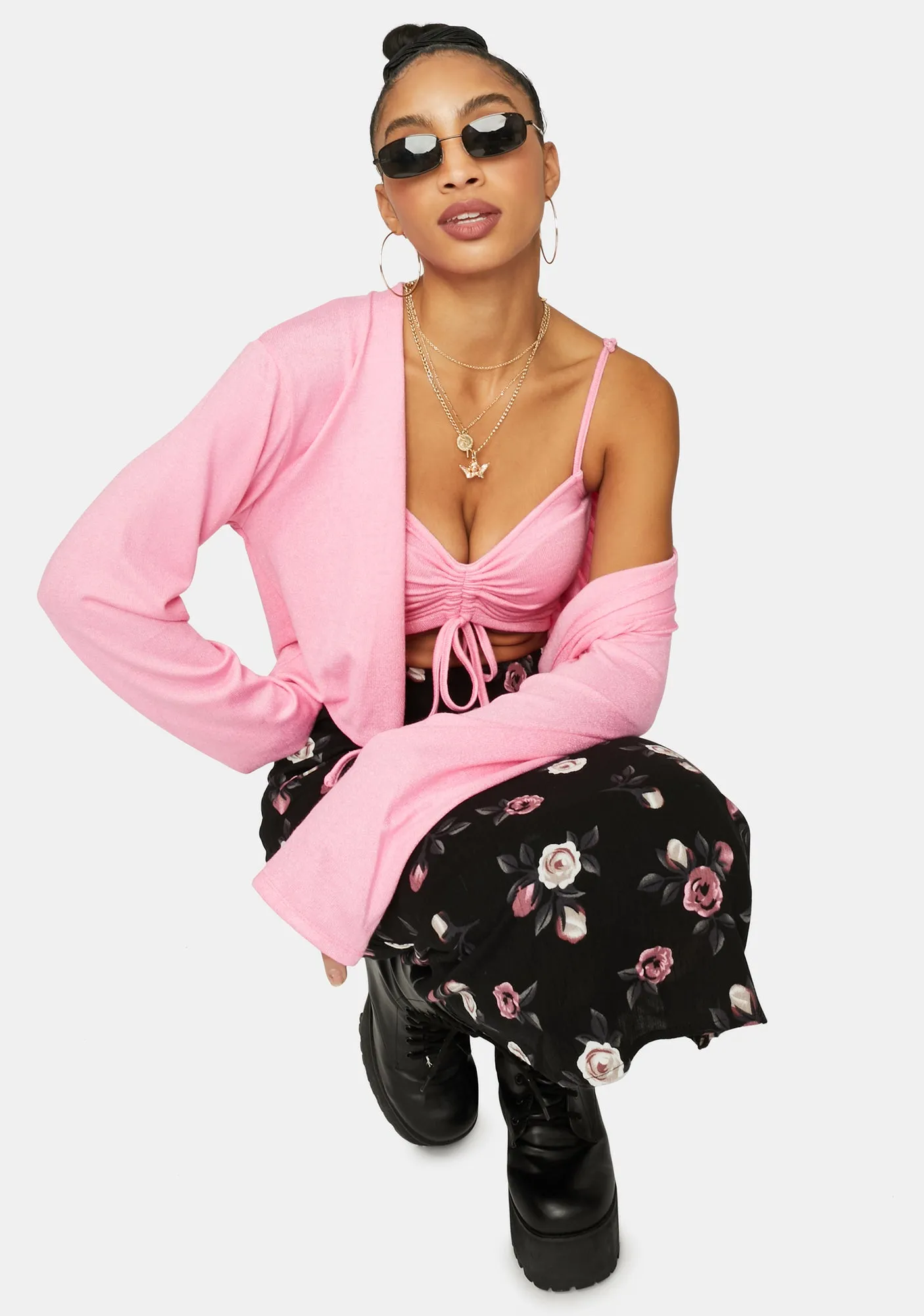 Make 'Em Blush Cardigan Set