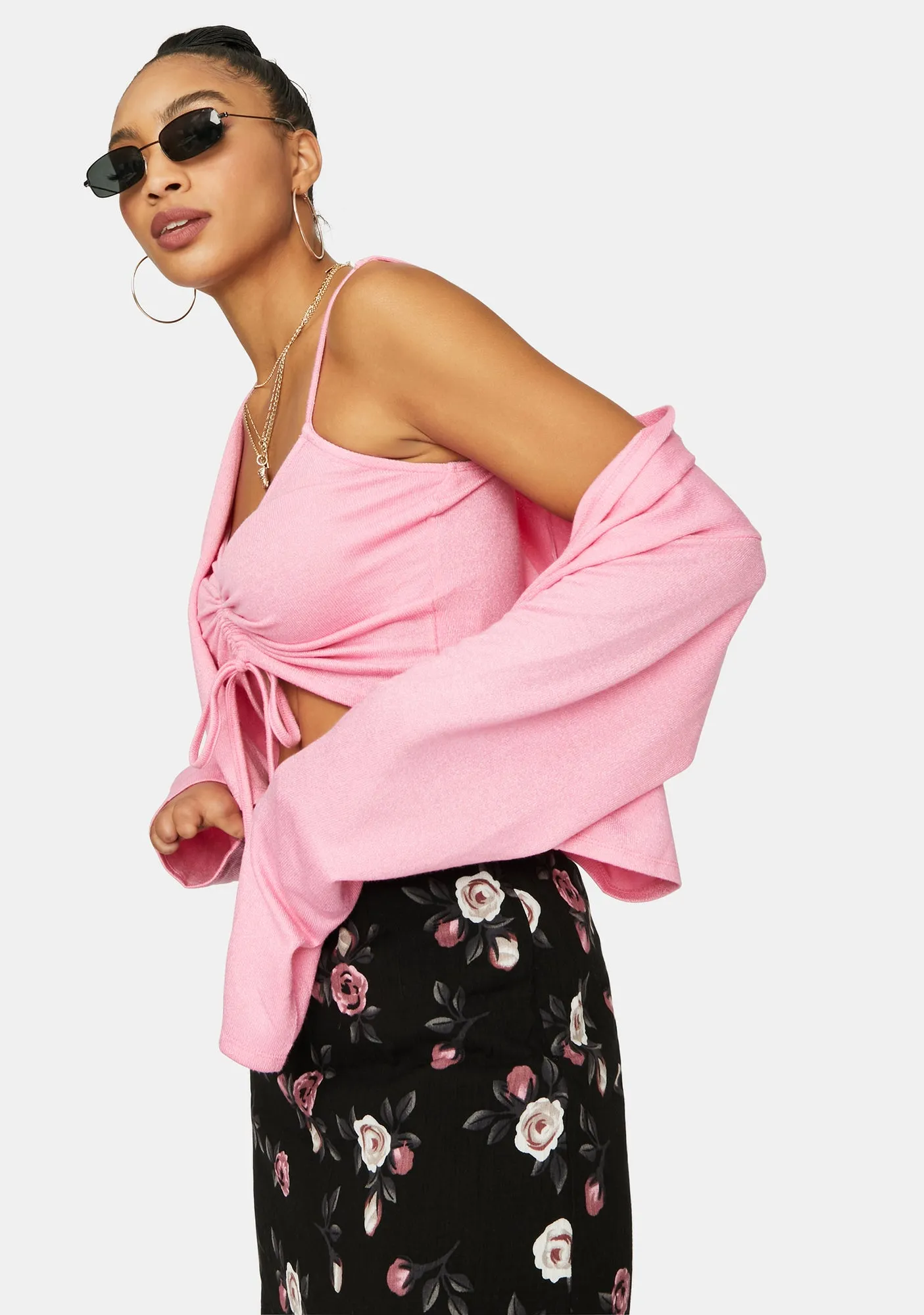 Make 'Em Blush Cardigan Set