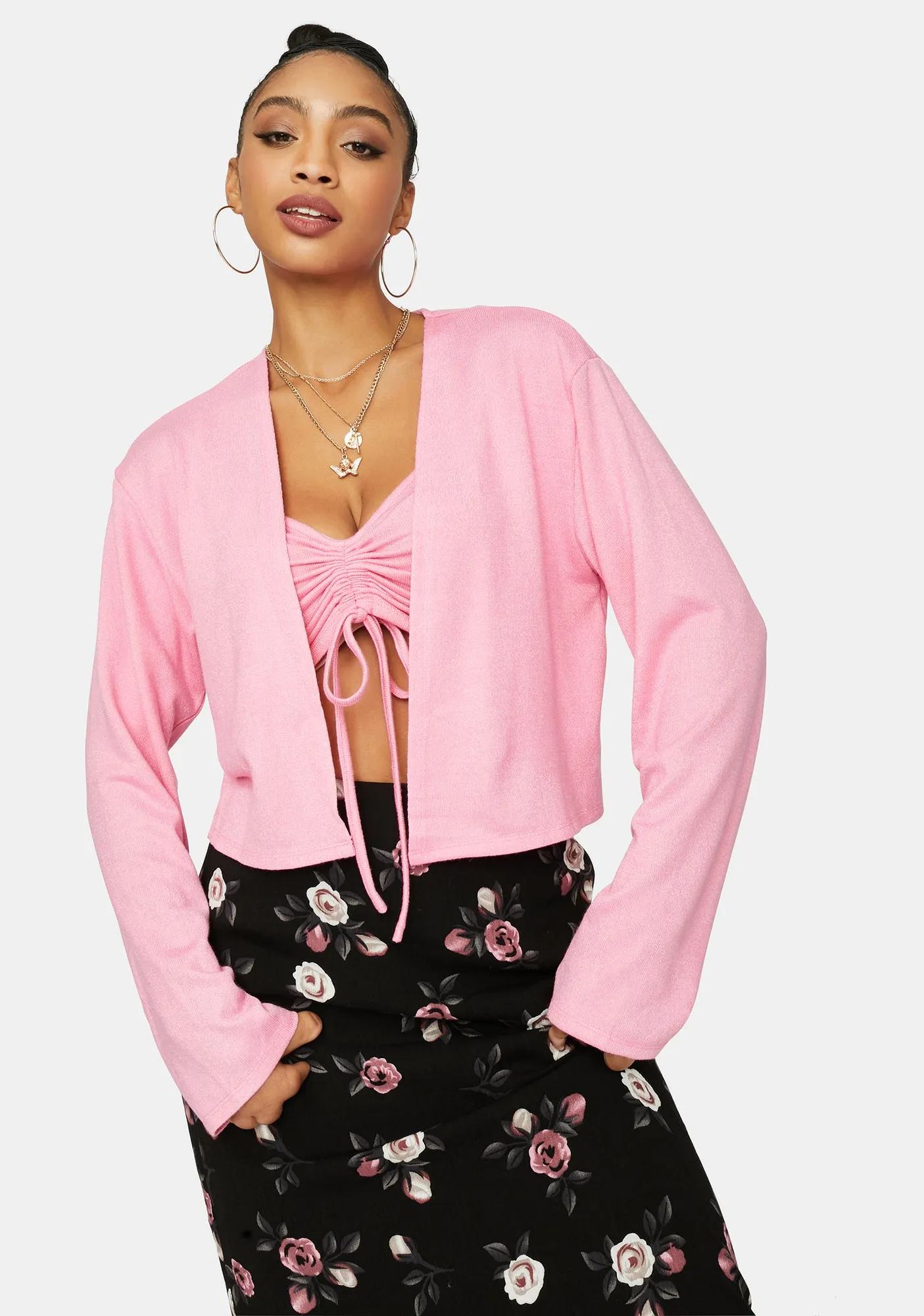 Make 'Em Blush Cardigan Set