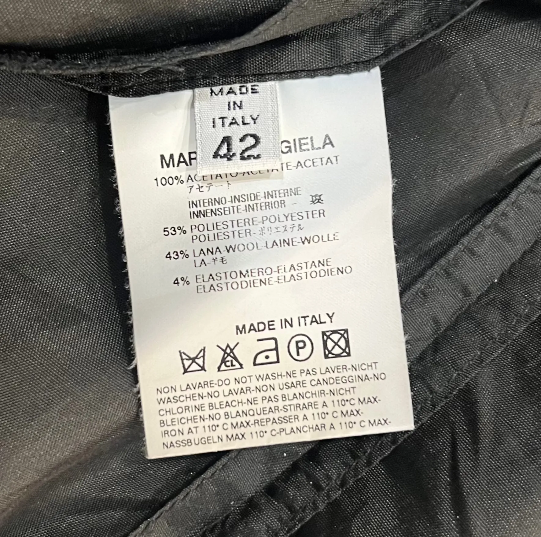 Martin Margiela 90's Deconstructed Black Acetate Blazer