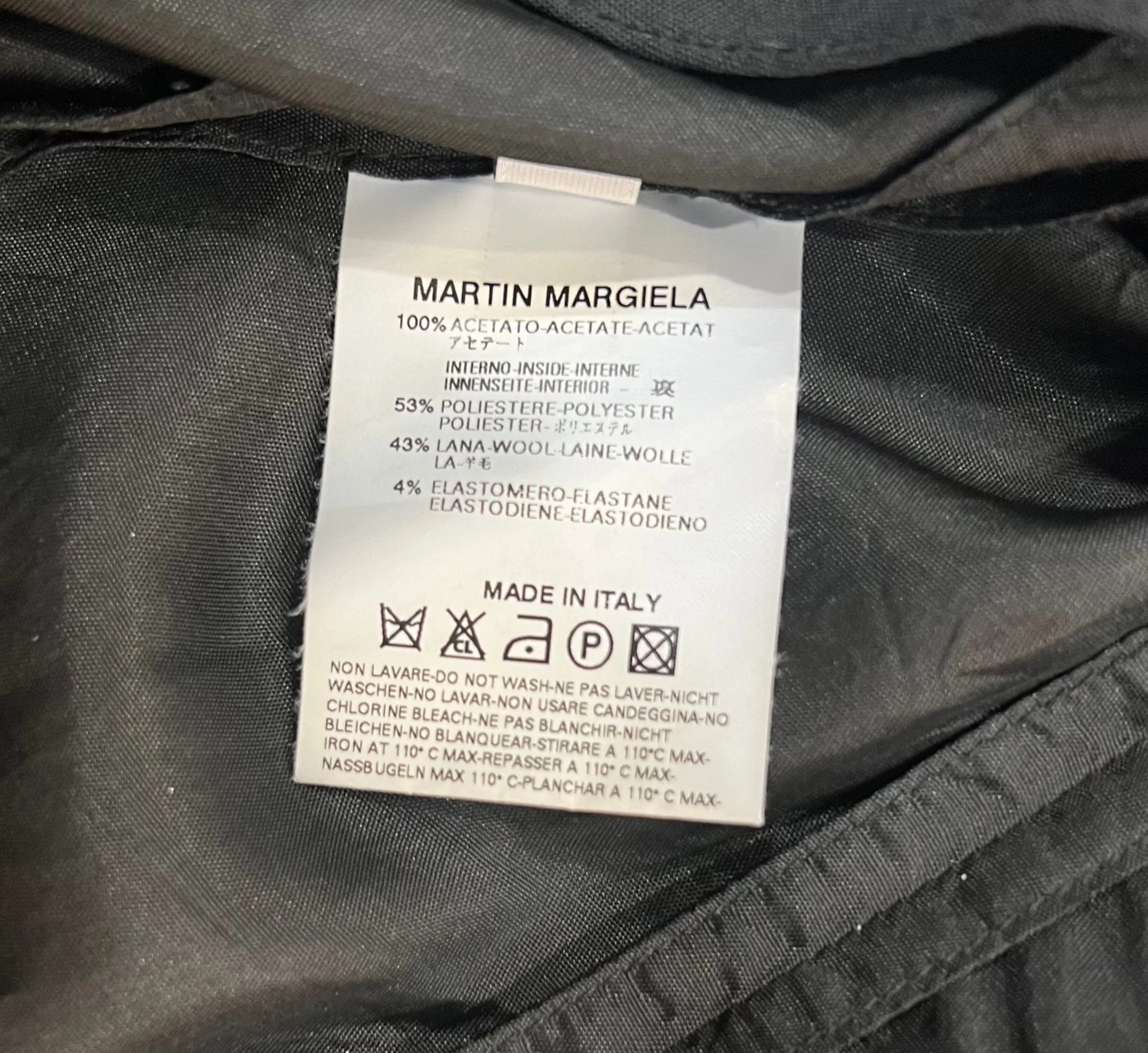 Martin Margiela 90's Deconstructed Black Acetate Blazer