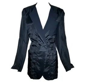 Martin Margiela 90's Deconstructed Black Acetate Blazer