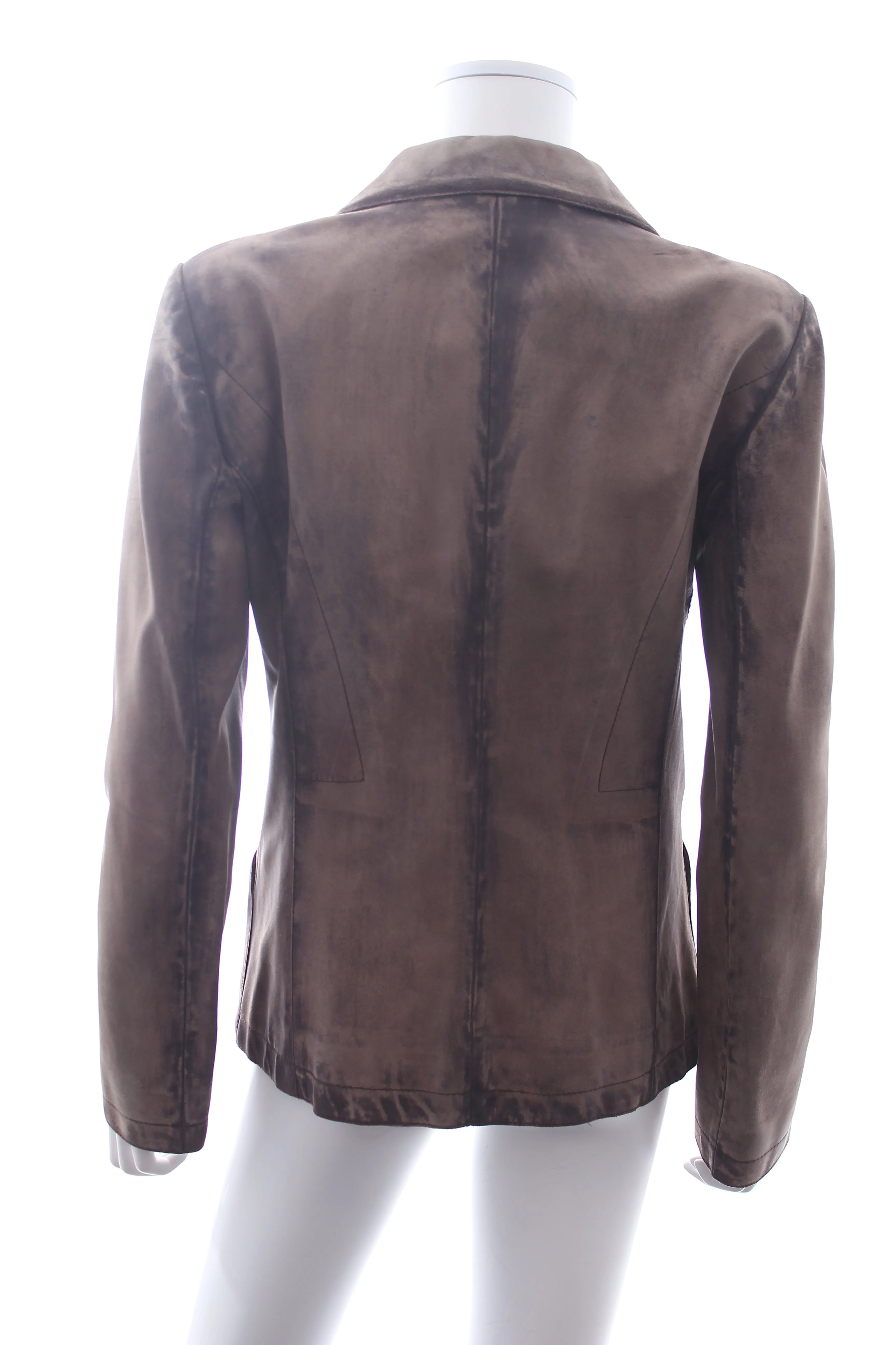 Miu Miu Distressed Leather Blazer