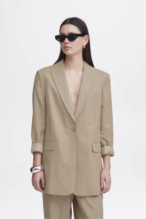 NATURAL LINEN BLEND BLAZER