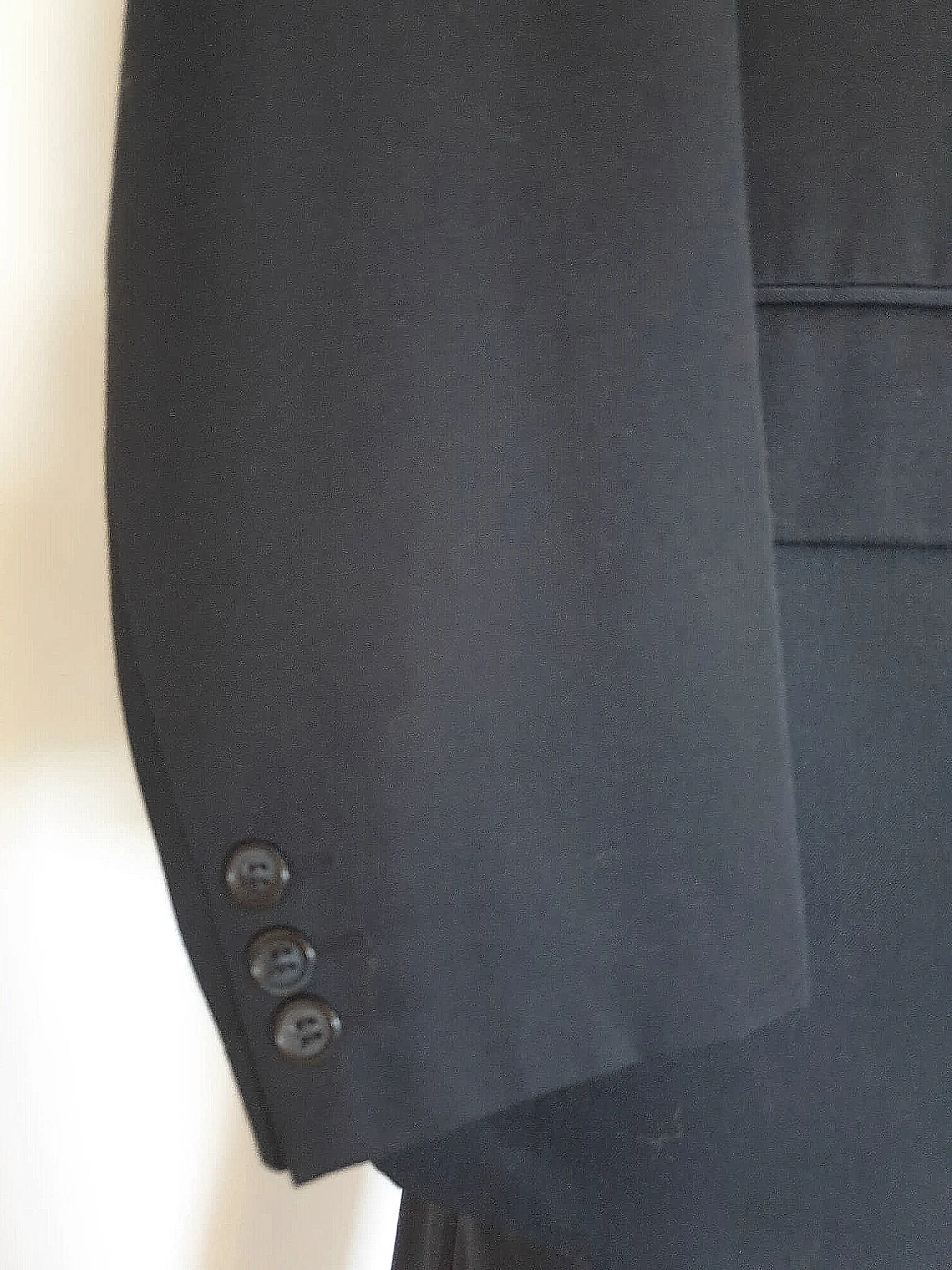 Navy Blue Double-breasted Gabardine Suit Jacket by Fletcher Jones - Size 107R