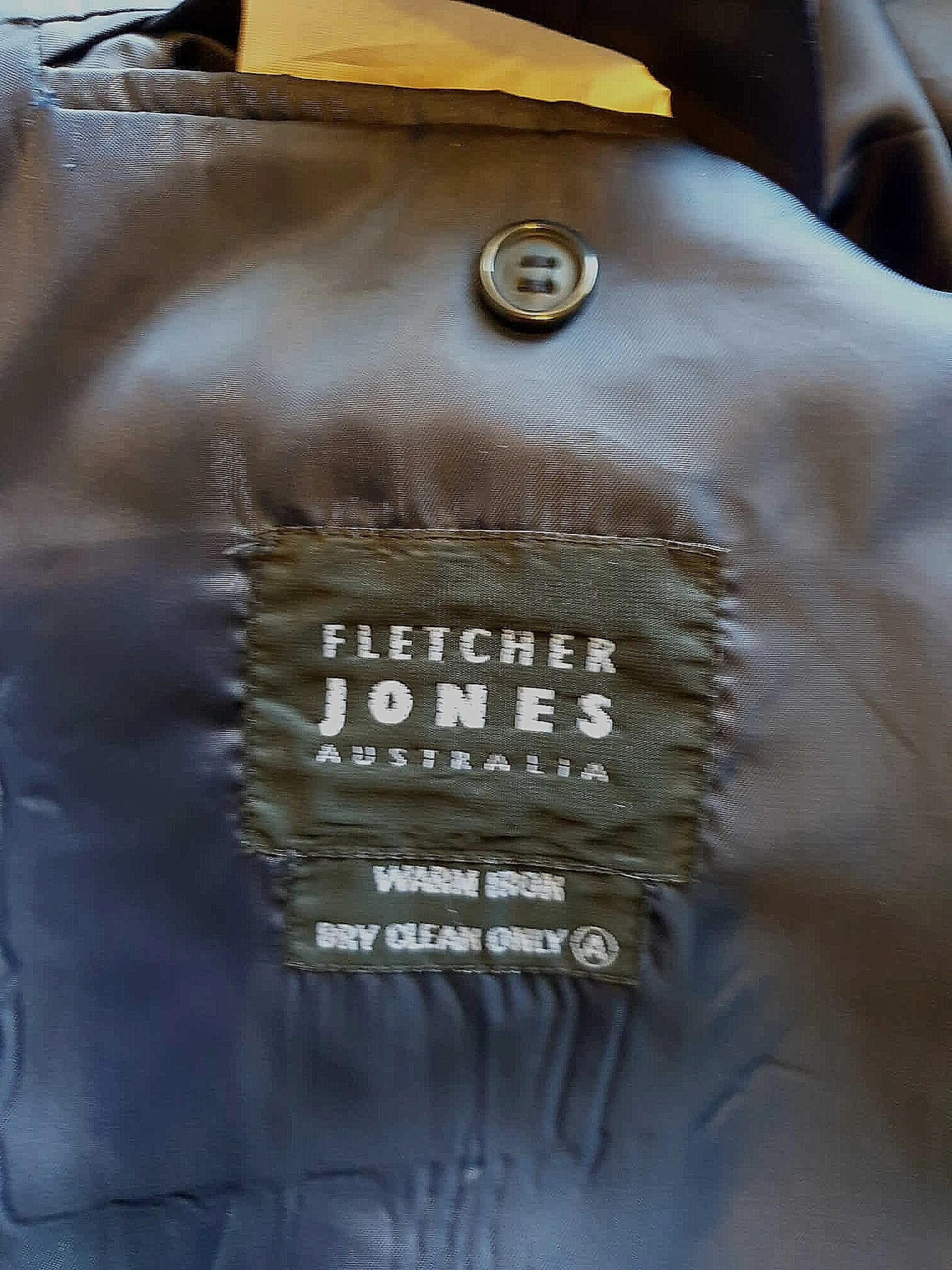 Navy Blue Double-breasted Gabardine Suit Jacket by Fletcher Jones - Size 107R