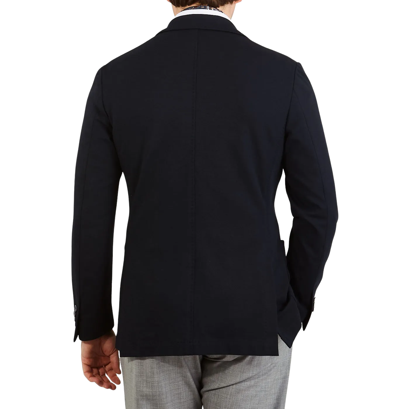 Navy Cotton Jersey Unconstructed Blazer