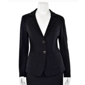NWT St. John Caviar Black Blazer 2 Button Women's SZ 6