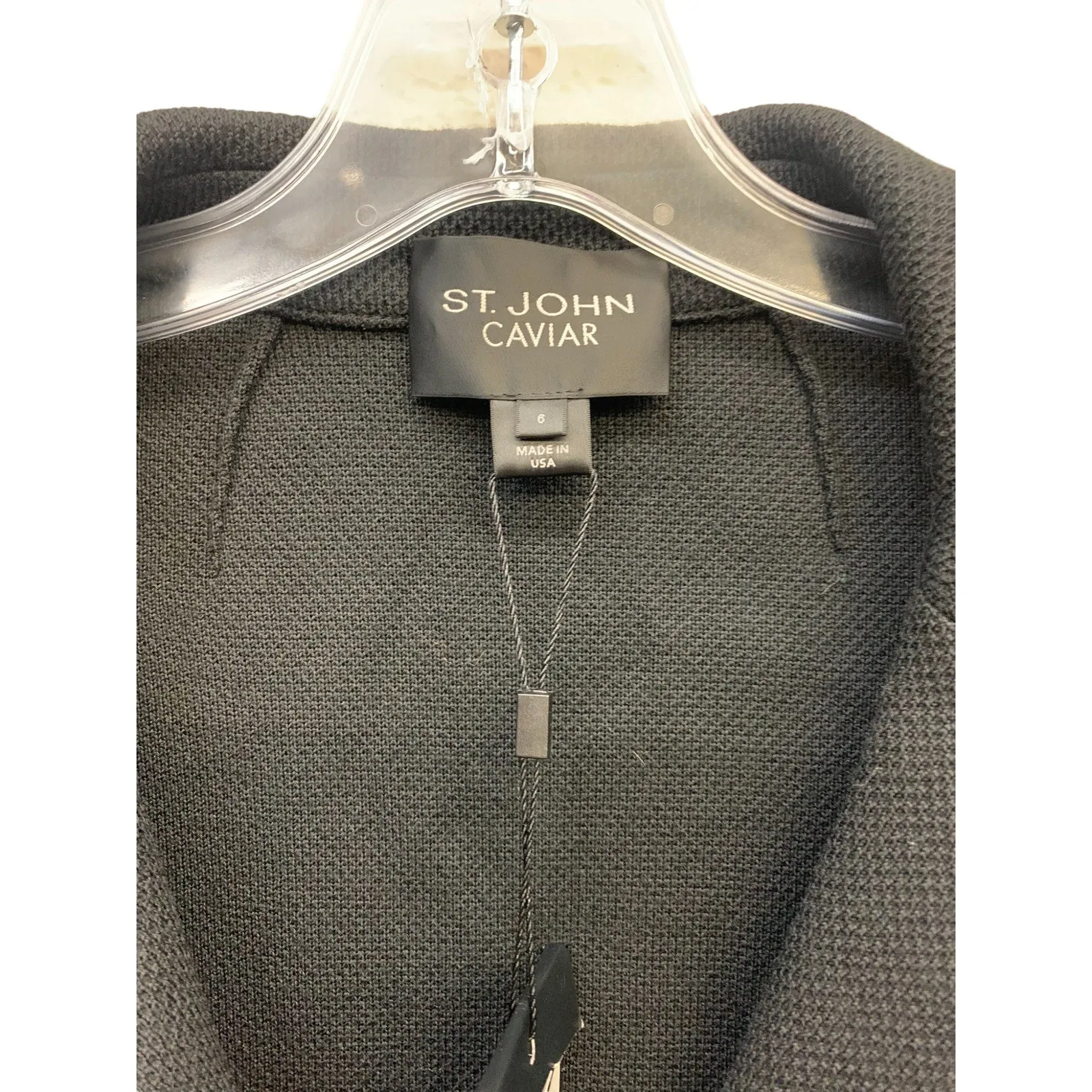 NWT St. John Caviar Black Blazer 2 Button Women's SZ 6