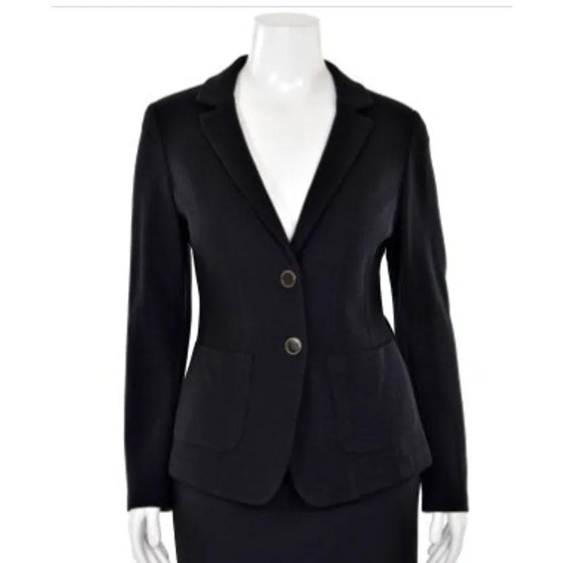 NWT St. John Caviar Black Blazer 2 Button Women's SZ 6
