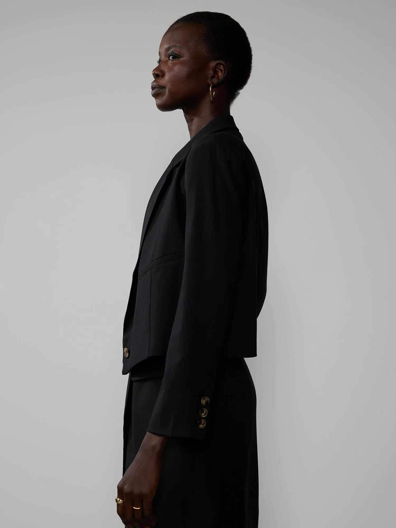 Oatmeal Heather Cropped Blazer