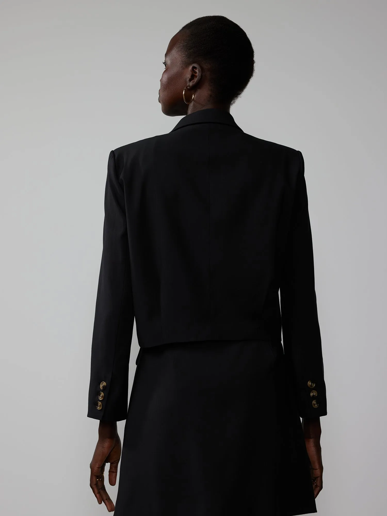 Oatmeal Heather Cropped Blazer
