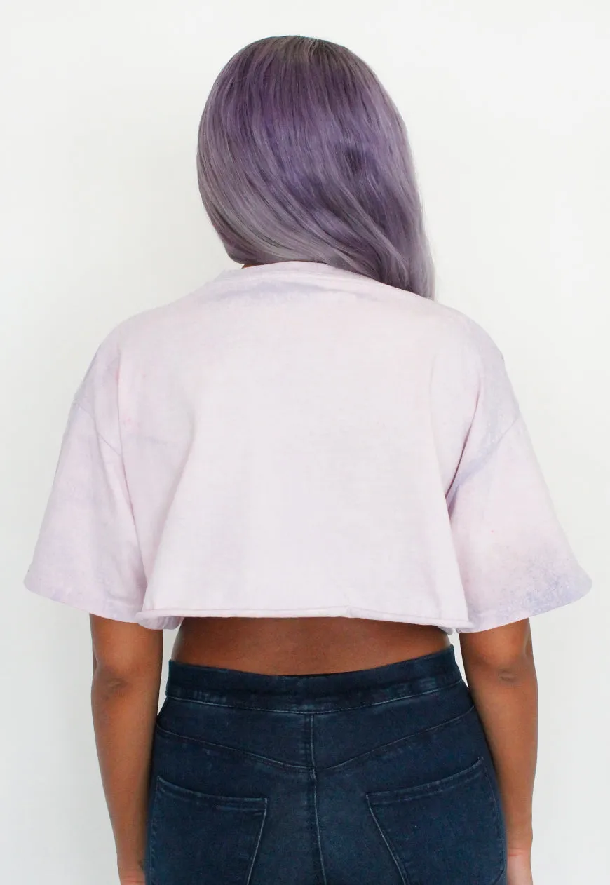 Oversized Lavender Bleached Crop Tee
