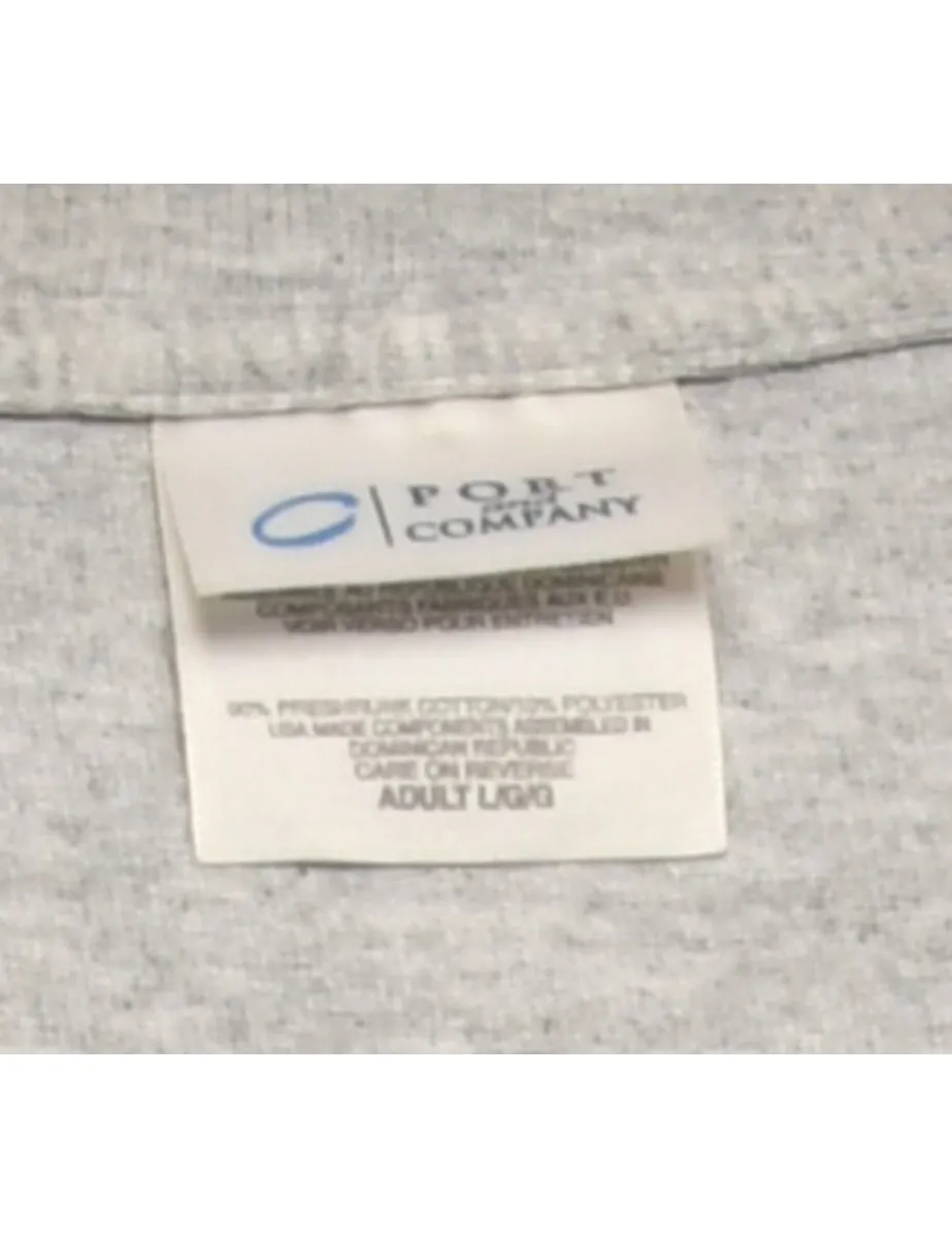 Rasks Bean Grey Printed T-shirt - L