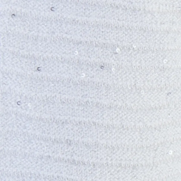 Rib Silk Sequin Cardigan in White
