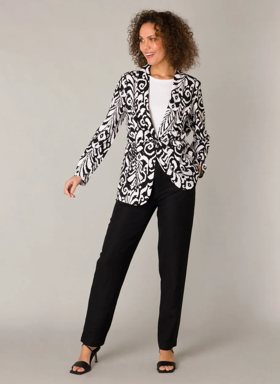 Shawl collar Ikat print Blazer