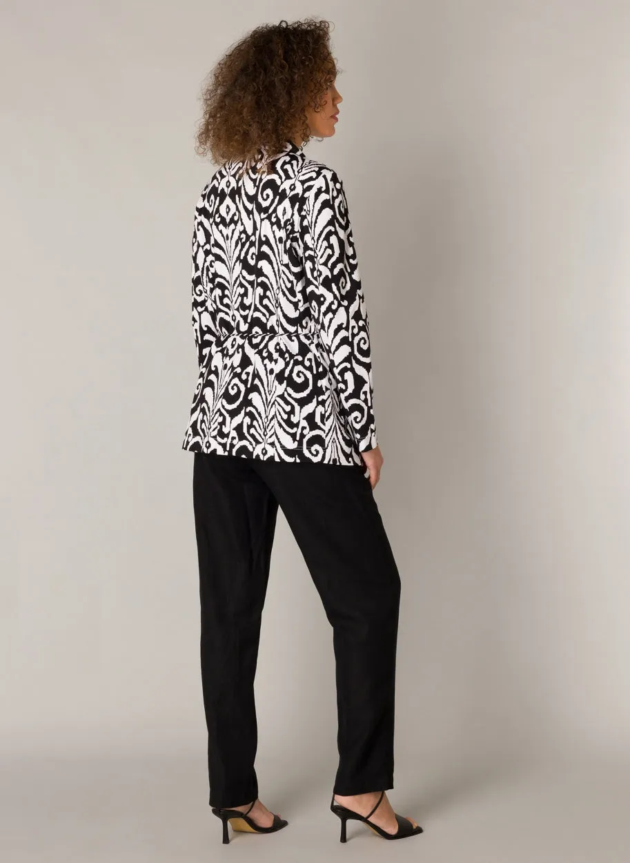 Shawl collar Ikat print Blazer