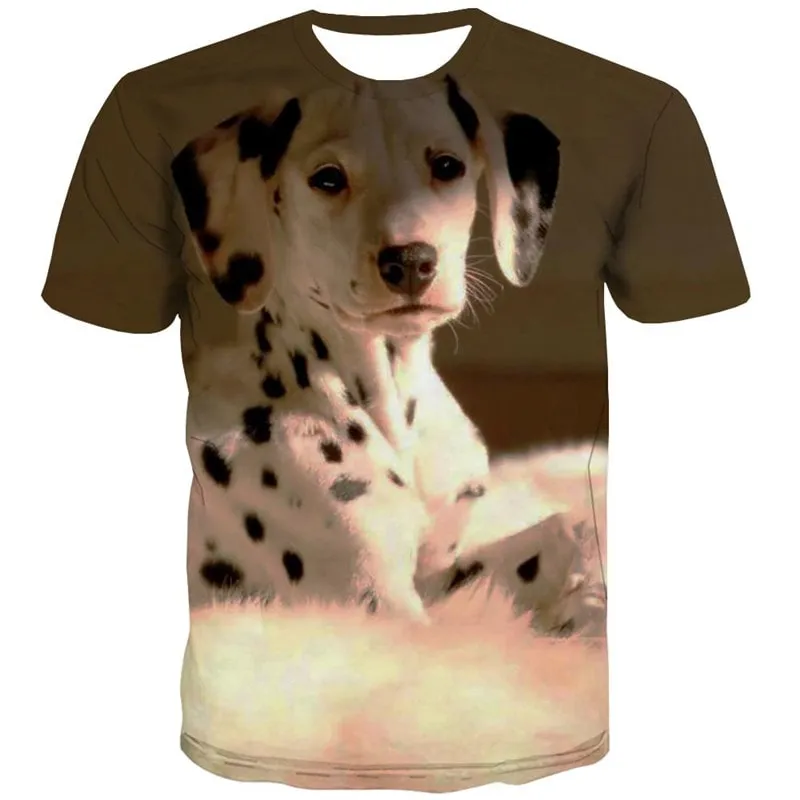 shirts dog Puppy Cute animal Casual men's Casual big Smart dogs art costume