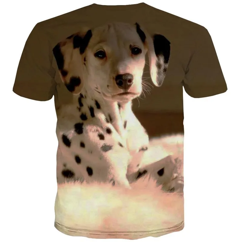 shirts dog Puppy Cute animal Casual men's Casual big Smart dogs art costume