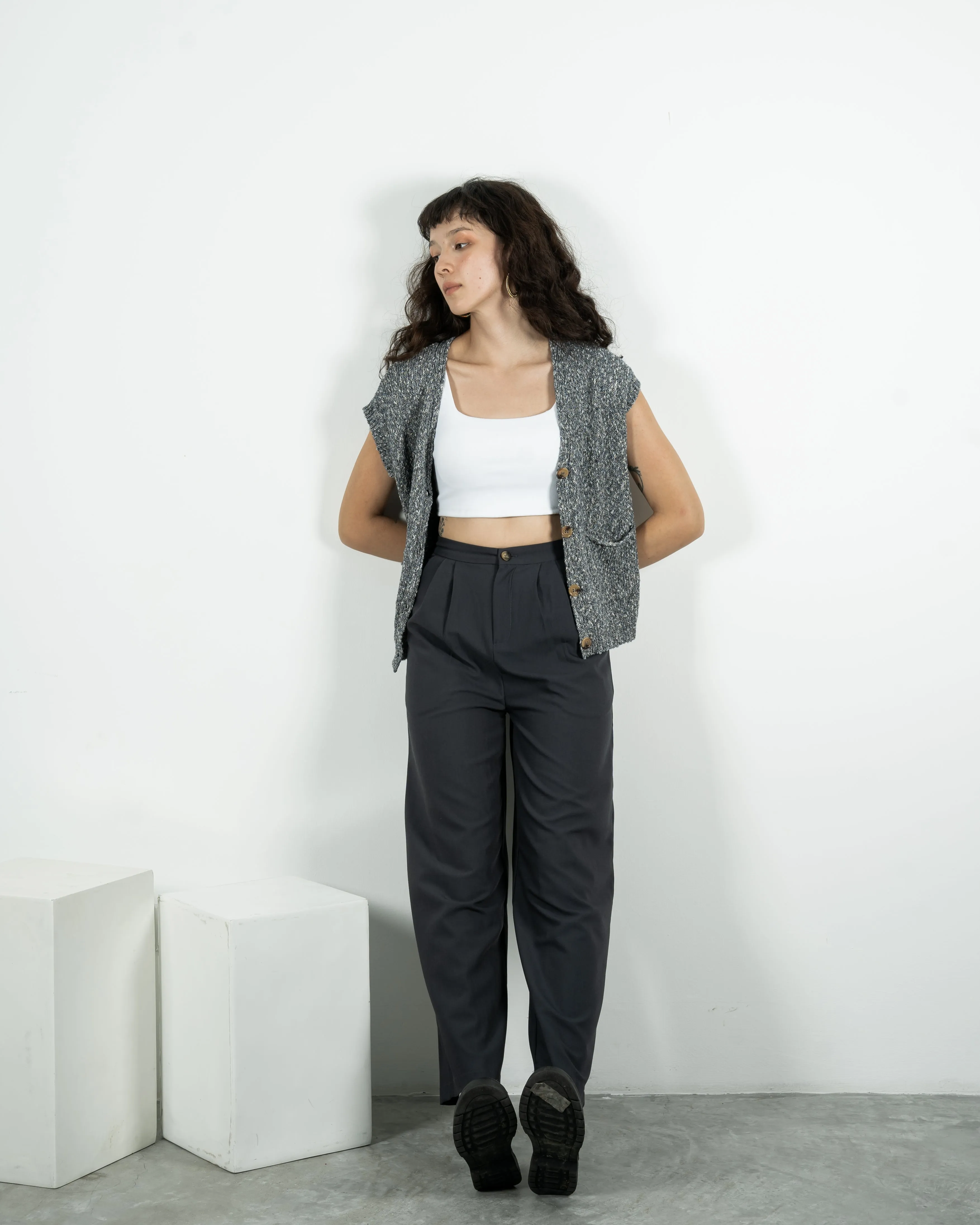 Sleeveless Knit Vest (Blue Mix)