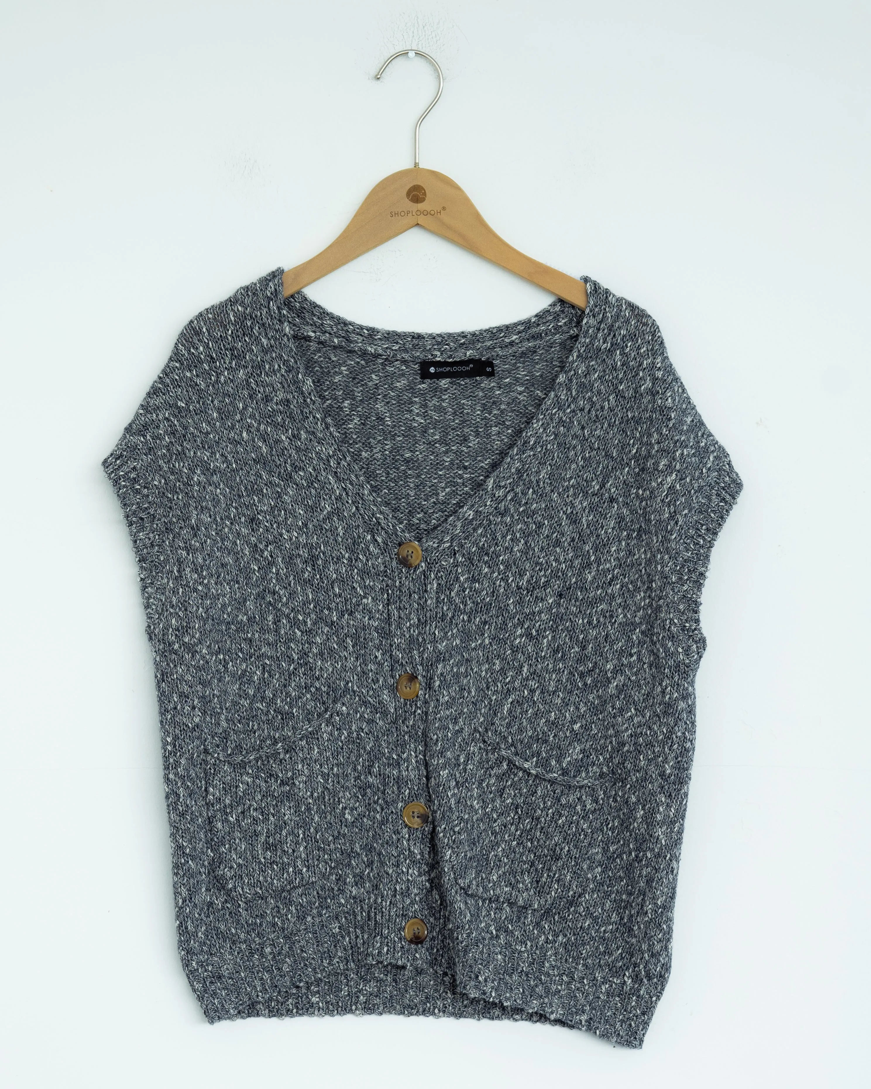 Sleeveless Knit Vest (Blue Mix)