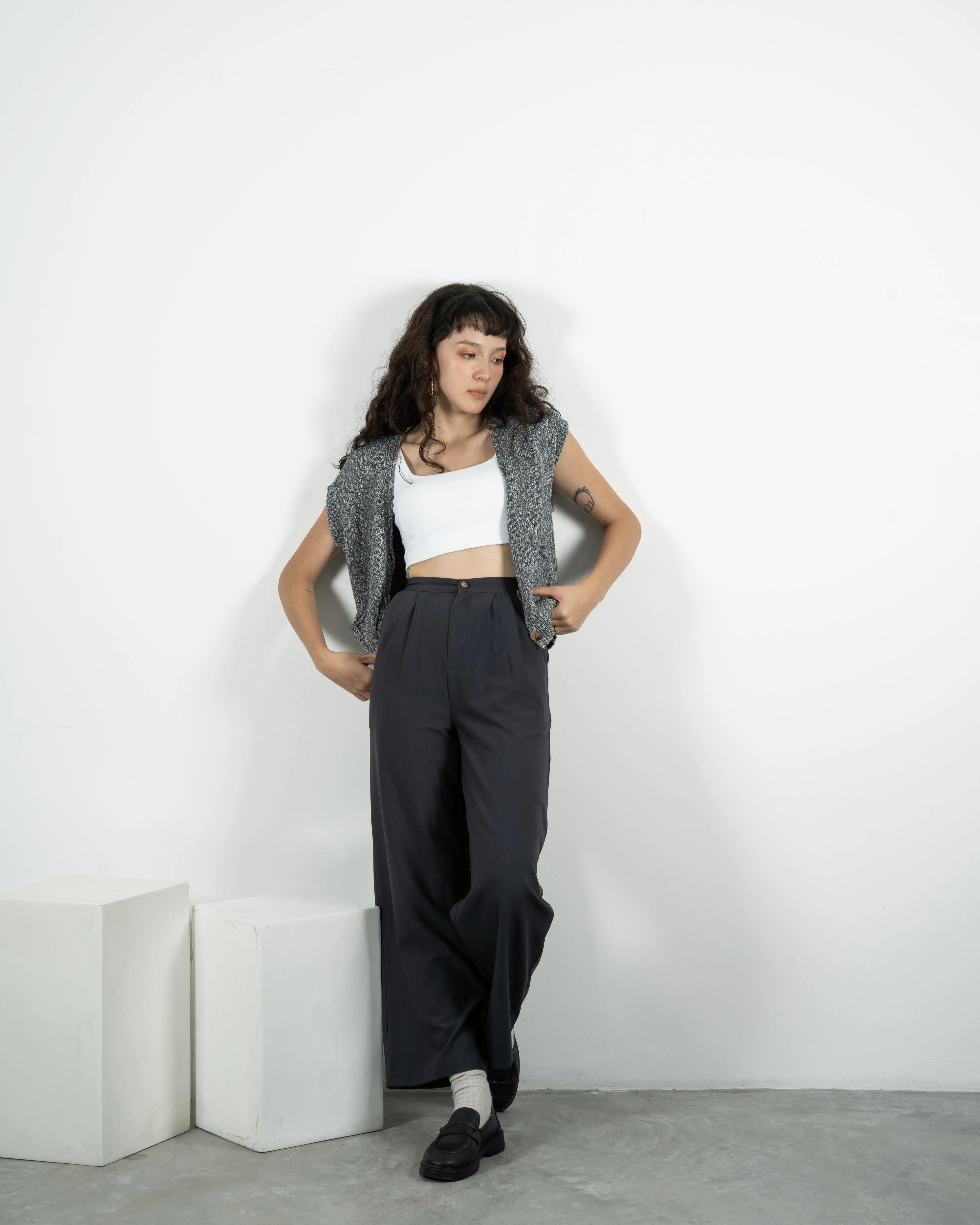 Sleeveless Knit Vest (Blue Mix)