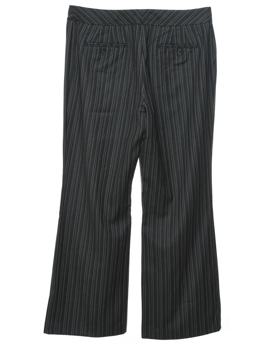 Striped Pattern Dark Grey Trousers - W32 L29
