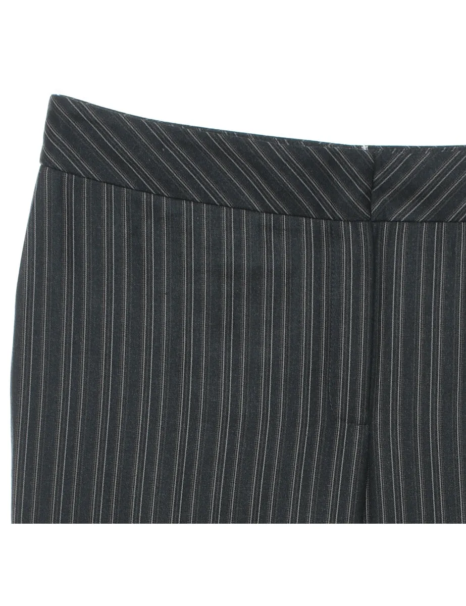 Striped Pattern Dark Grey Trousers - W32 L29