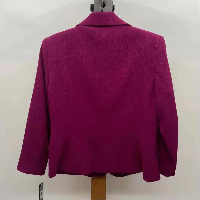Tahari Women's Size M Magenta Textured Jacket