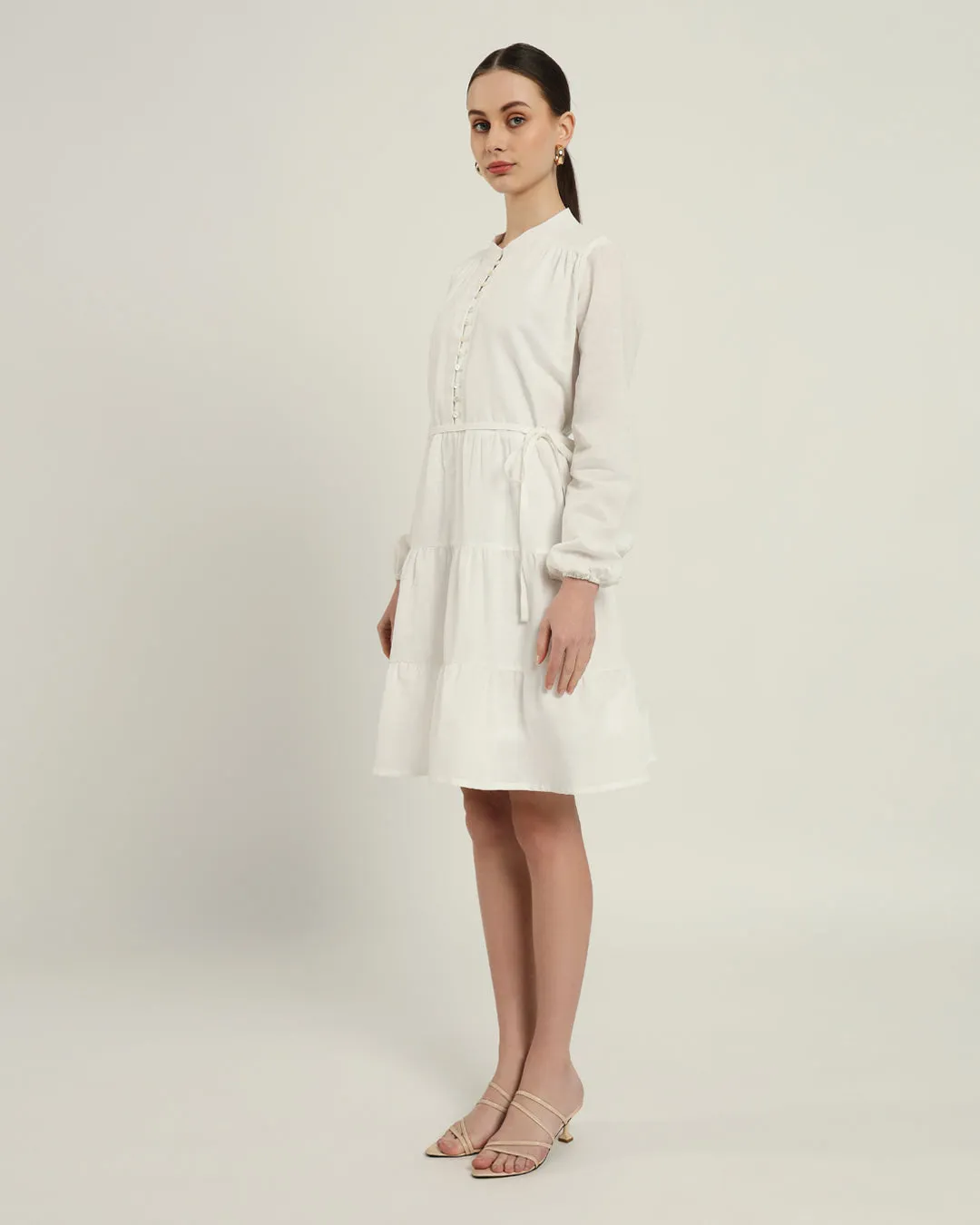 The Ely Daisy White Linen Dress