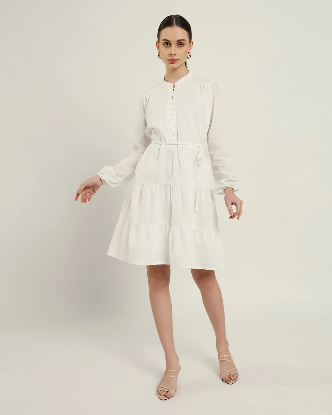 The Ely Daisy White Linen Dress