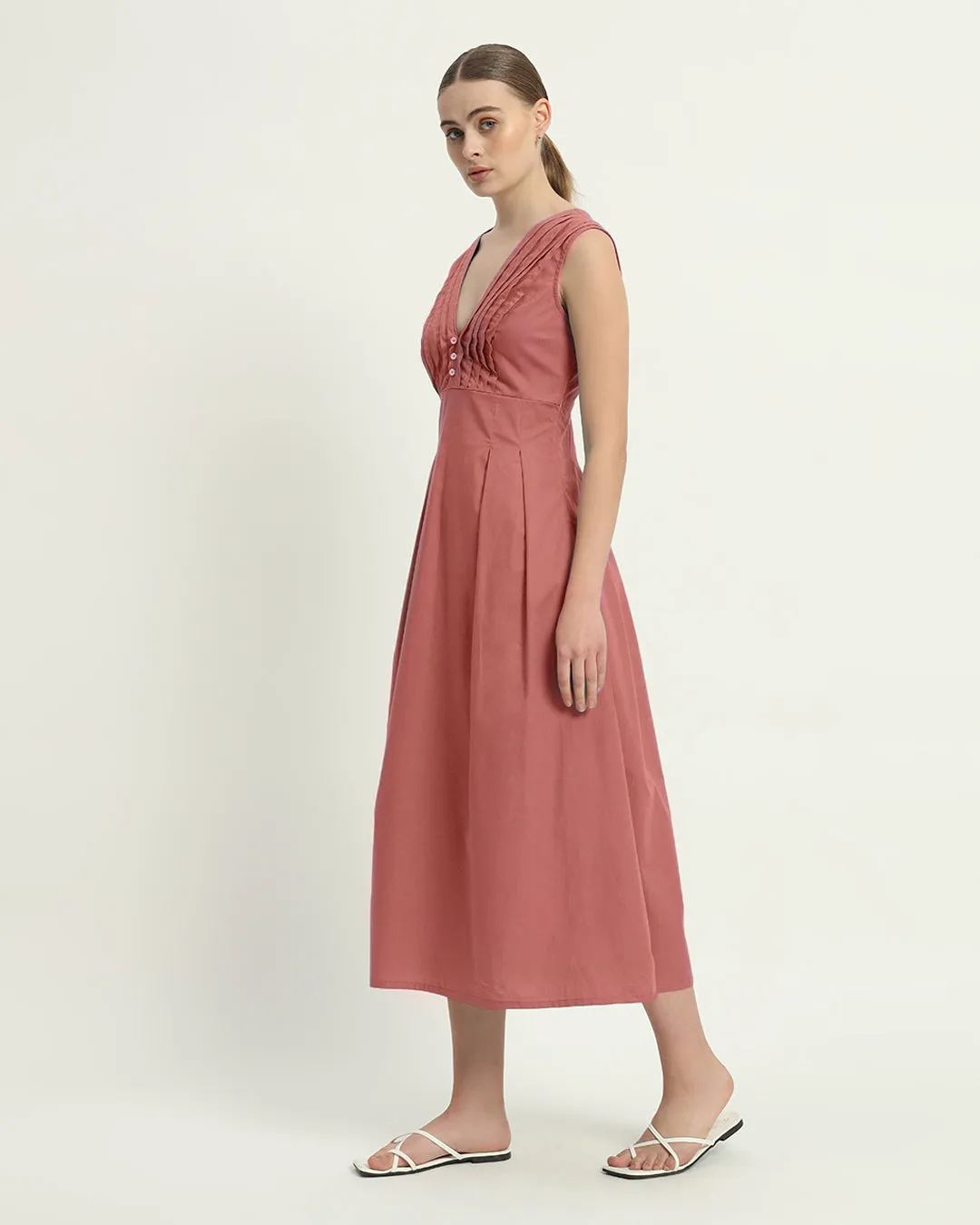 The Mendoza  Ivory Pink Cotton Dress