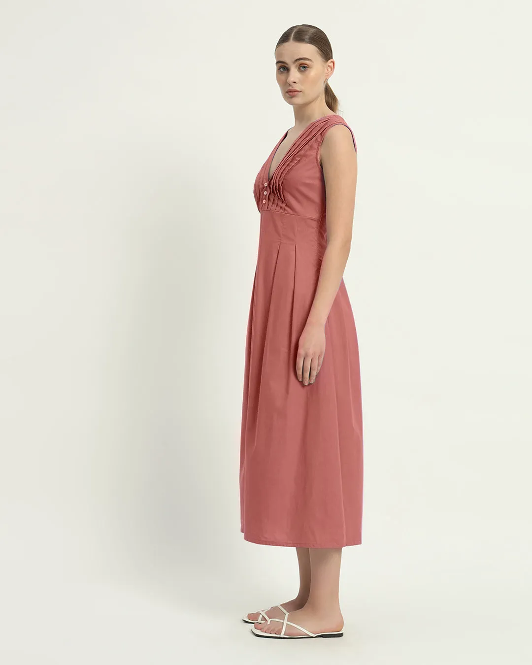 The Mendoza  Ivory Pink Cotton Dress