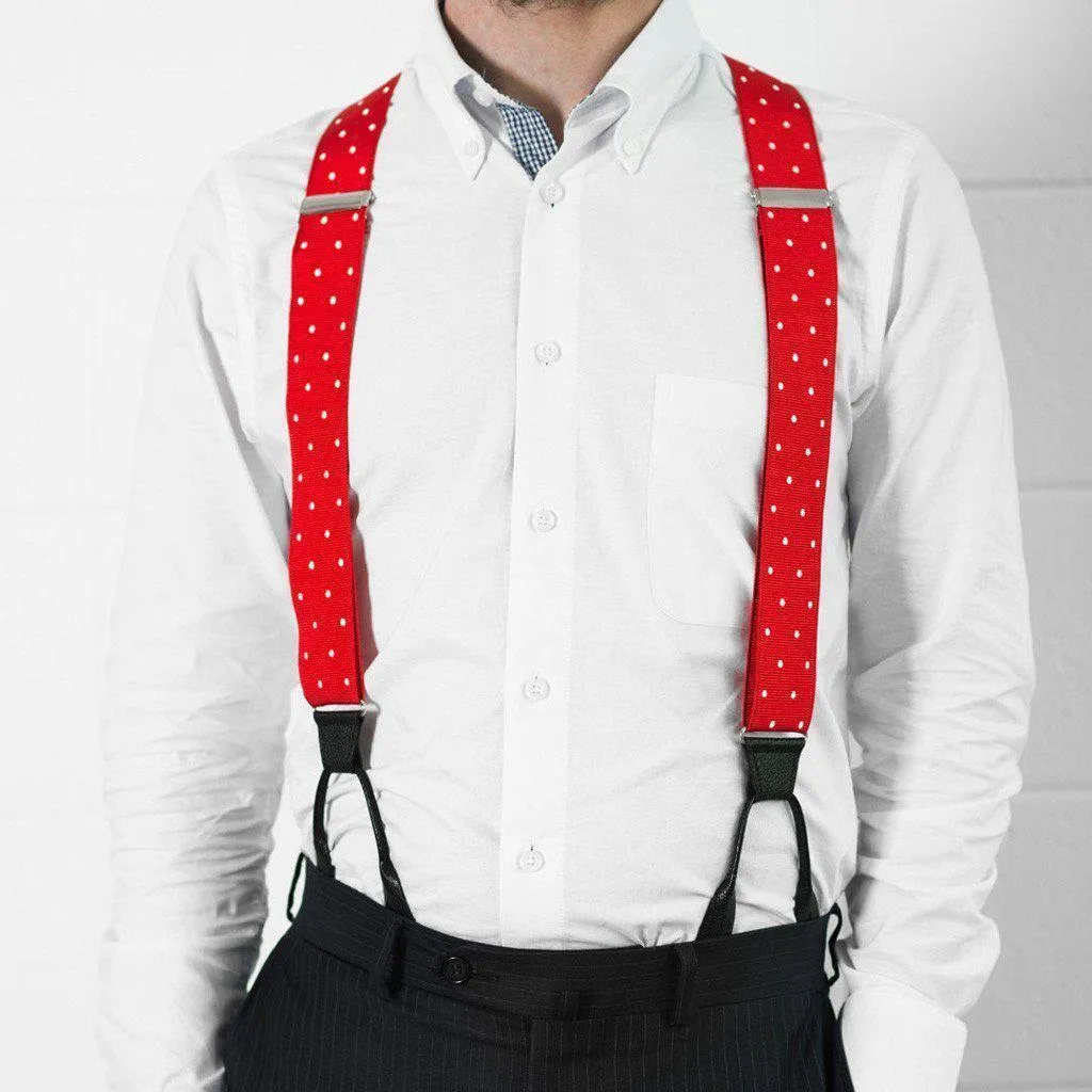Very Cherry - Spotted Red & White Suspenders