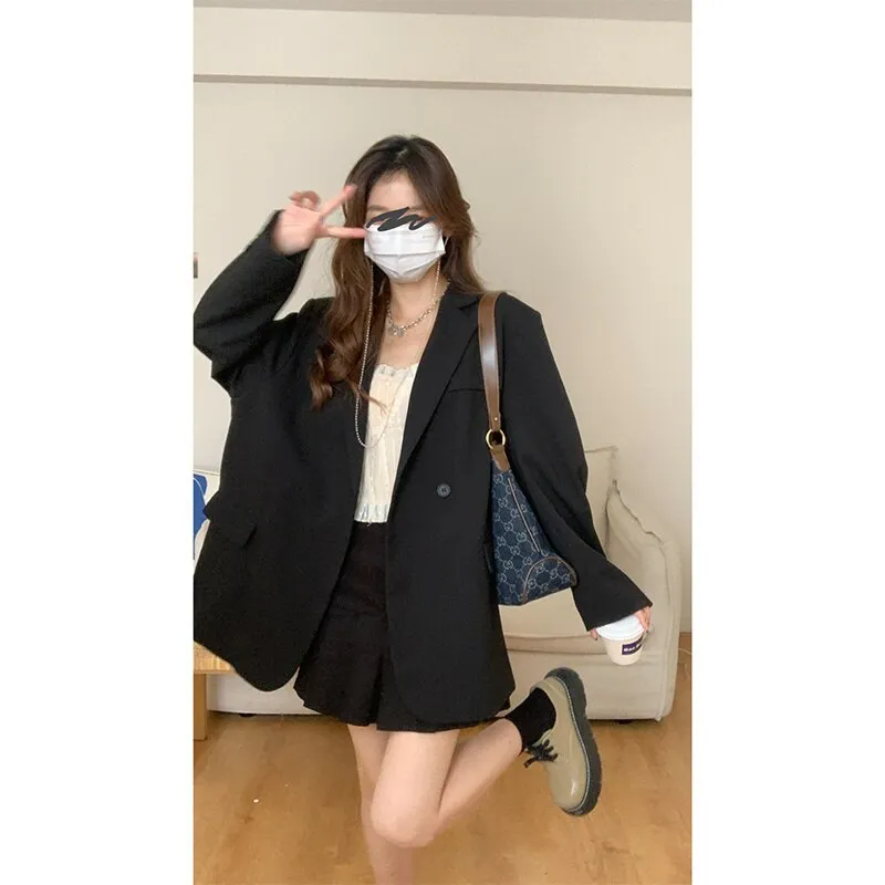Women Blazer | Double Breasted Coat | Minimal Style Plaid Blazer | Plaid Brown Blazer | Women Office Blazer | Plaid Long Coat | Suit Coat
