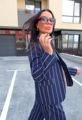 YAMAS Women's Striped Blazer