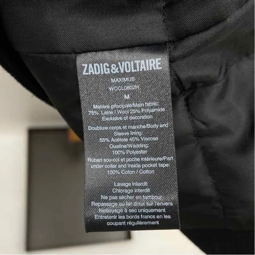 Zadig Et Voltaire Men's Black Solid Coat